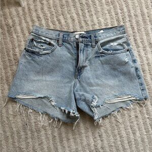Abercrombie & Fitch Light Blue Distressed Jean Shorts